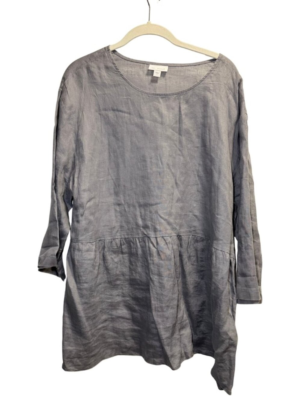 Pure Jill Gray Linen Asymmetrical Tunic Large